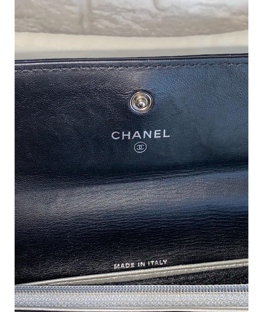 CHANEL Черный кожаный кошелек, фото 8