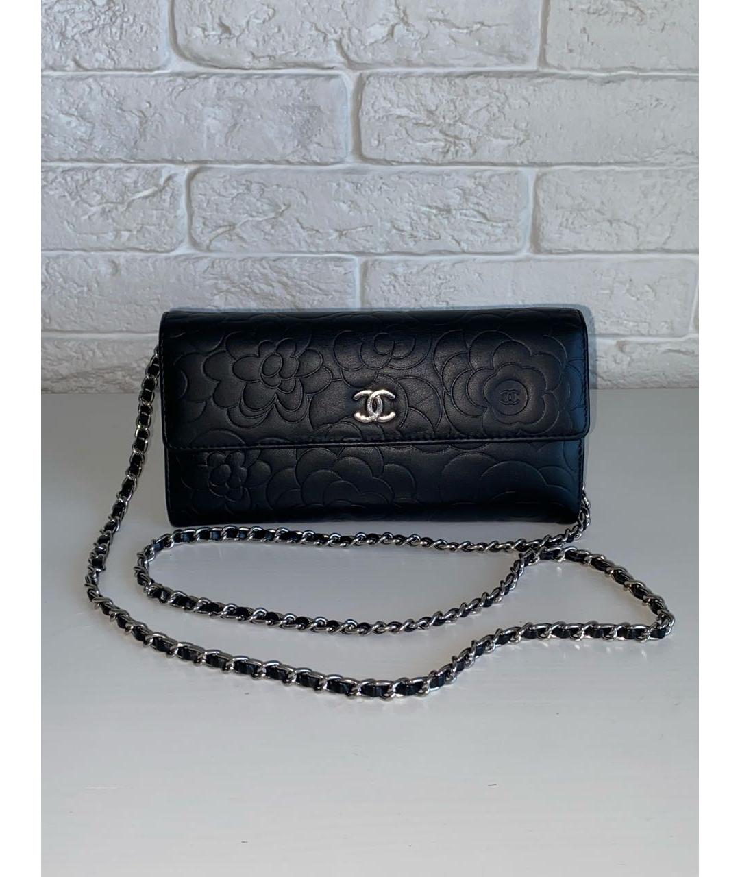 CHANEL Черный кожаный кошелек, фото 9