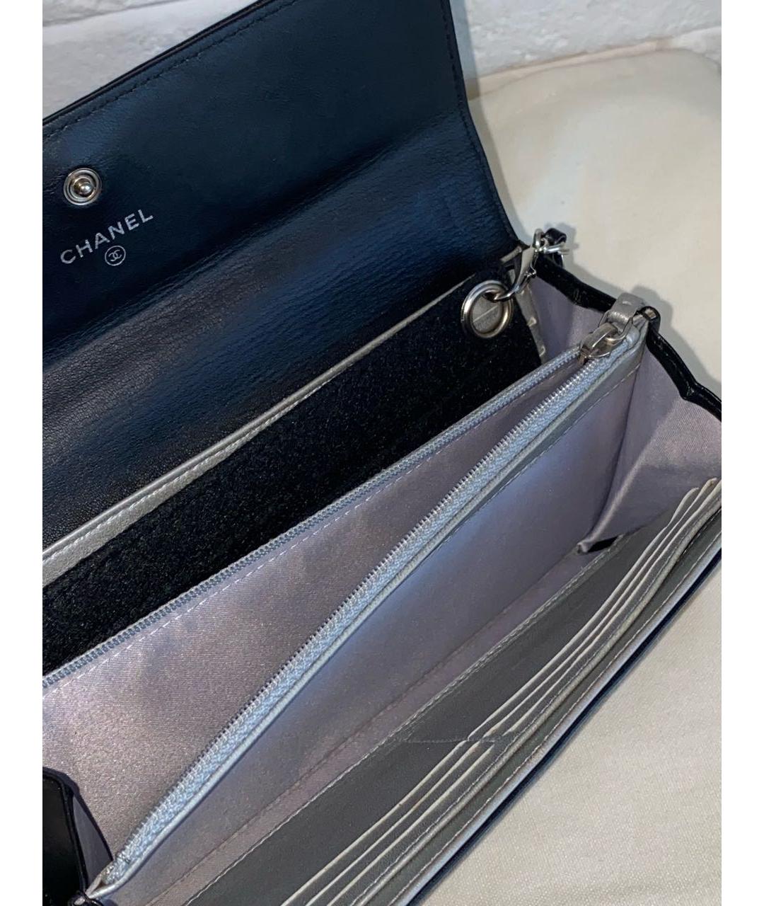 CHANEL Черный кожаный кошелек, фото 5