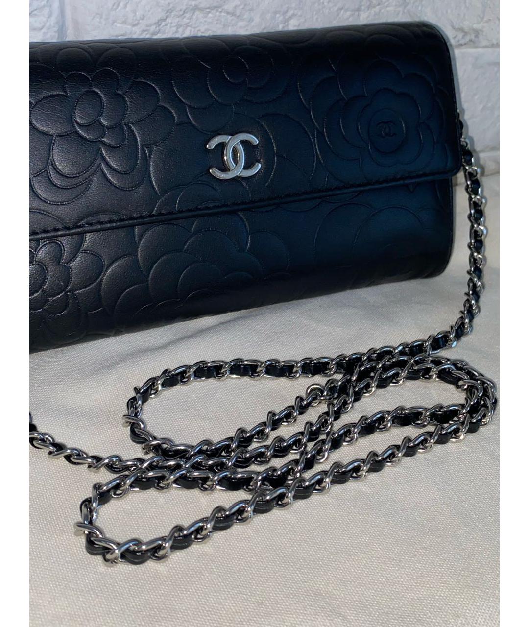 CHANEL Черный кожаный кошелек, фото 7