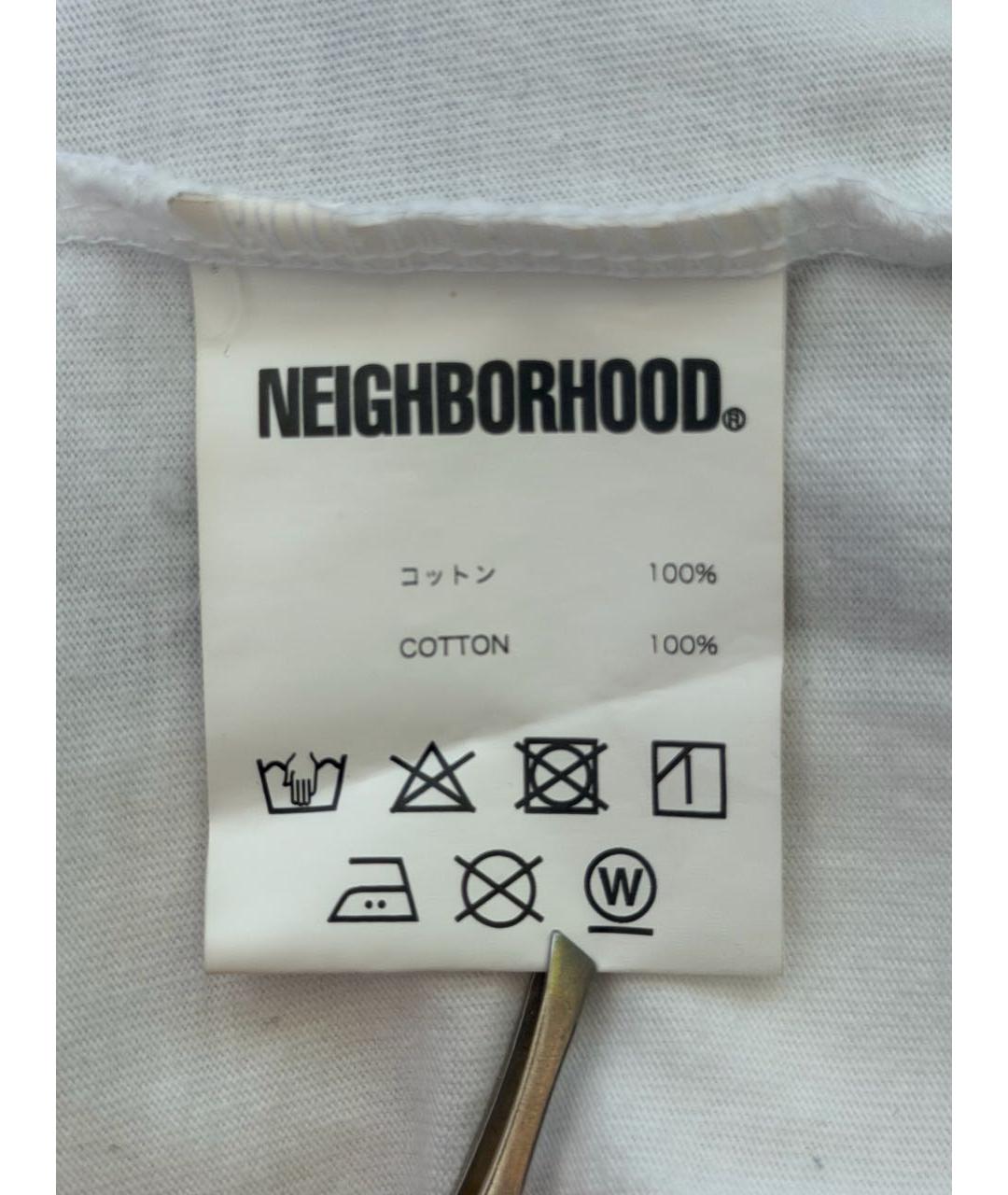 NEIGHBORHOOD Белая хлопковая футболка, фото 6