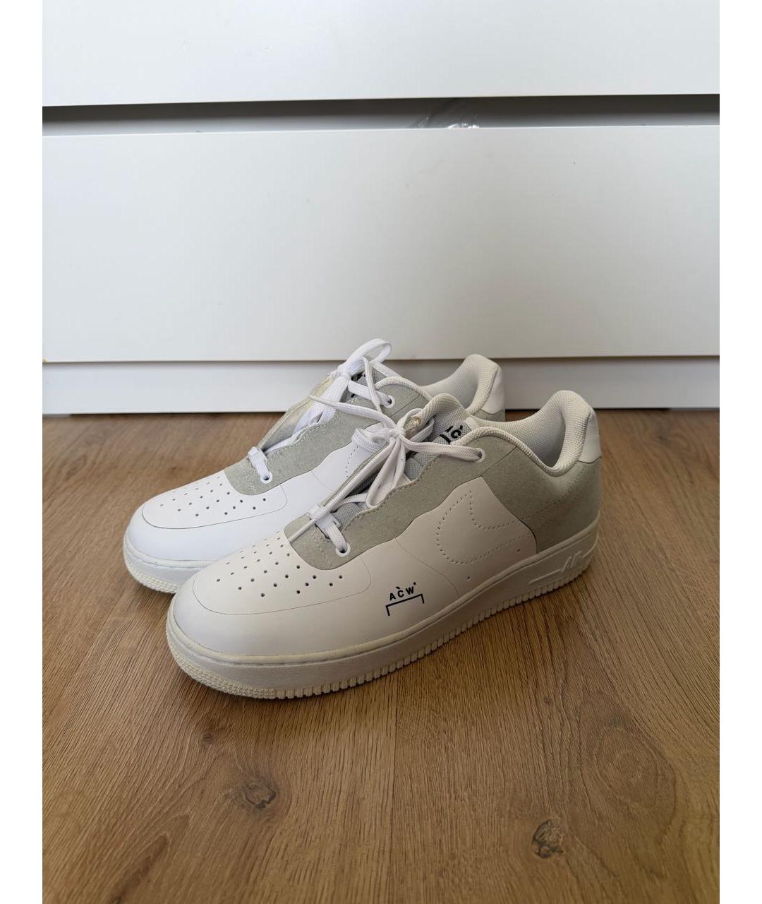 NIKE Белые кожаные низкие кроссовки / кеды, фото 9