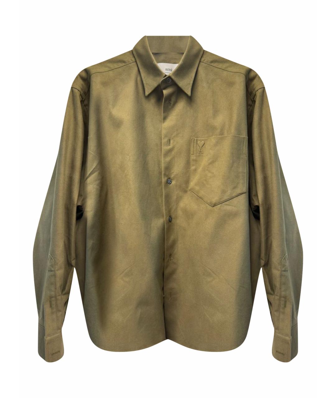 Ami Paris Хаки хлопковая рубашка, фото 1
