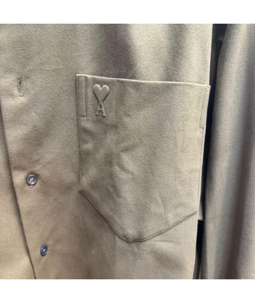 Ami Paris Хаки хлопковая рубашка, фото 3