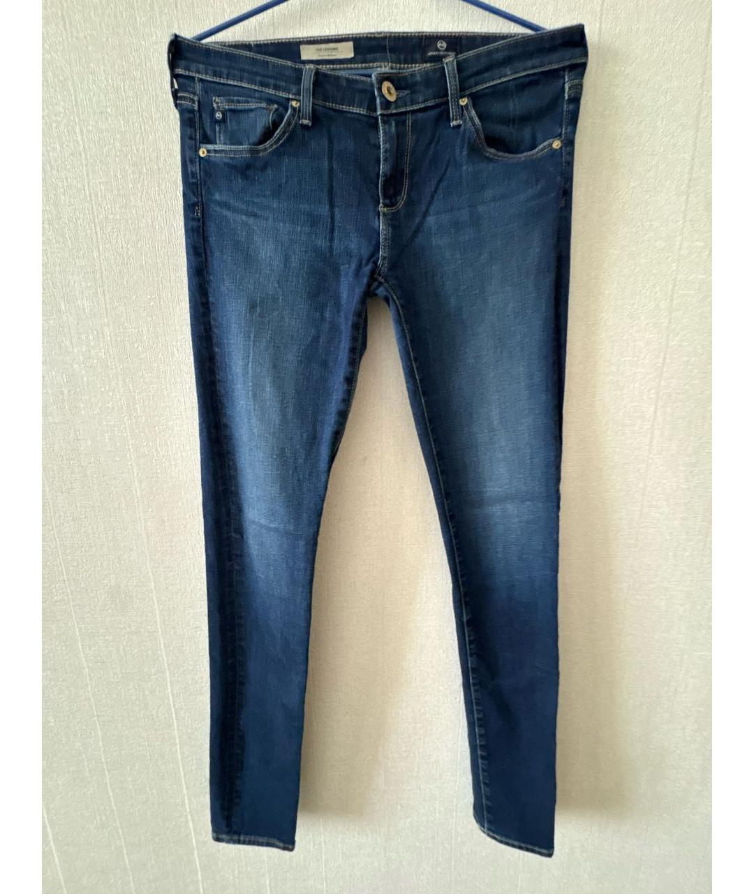 AG JEANS Темно-синие хлопко-эластановые джинсы слим, фото 5