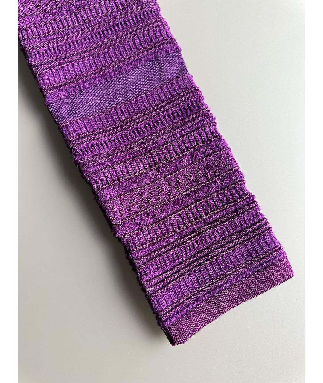 ROBERTO CAVALLI Фиолетовое шерстяное коктейльное платье, фото 7