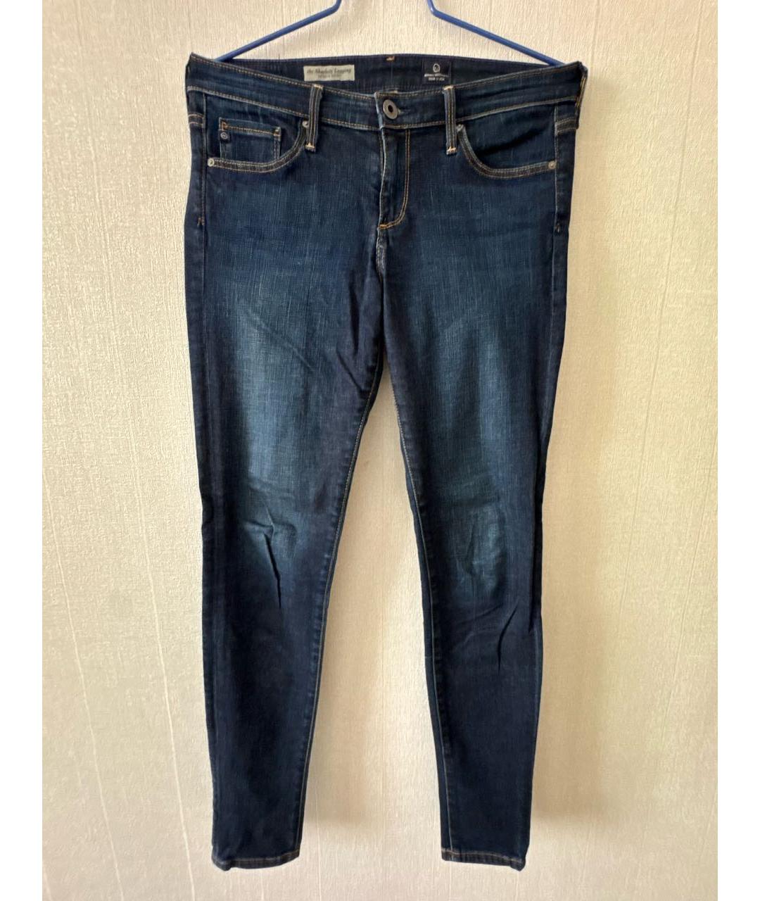 AG JEANS Темно-синие хлопко-эластановые джинсы слим, фото 5