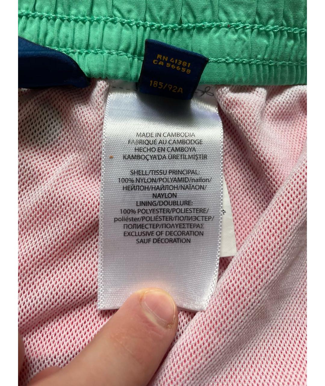 POLO RALPH LAUREN Коралловые полиэстеровые шорты, фото 7