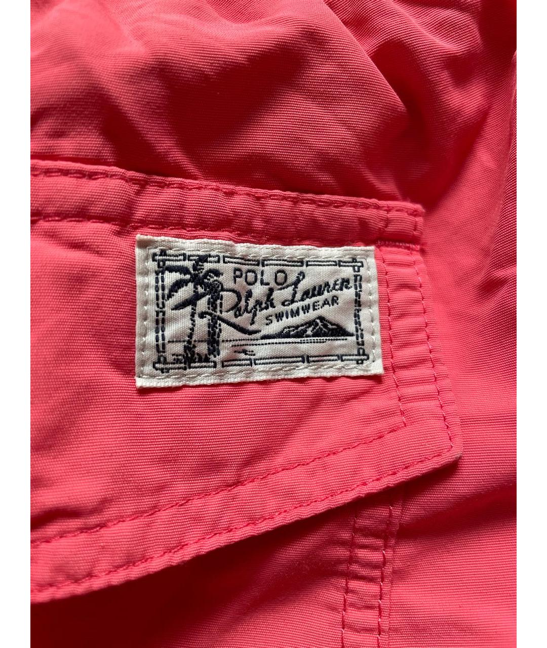 POLO RALPH LAUREN Коралловые полиэстеровые шорты, фото 5