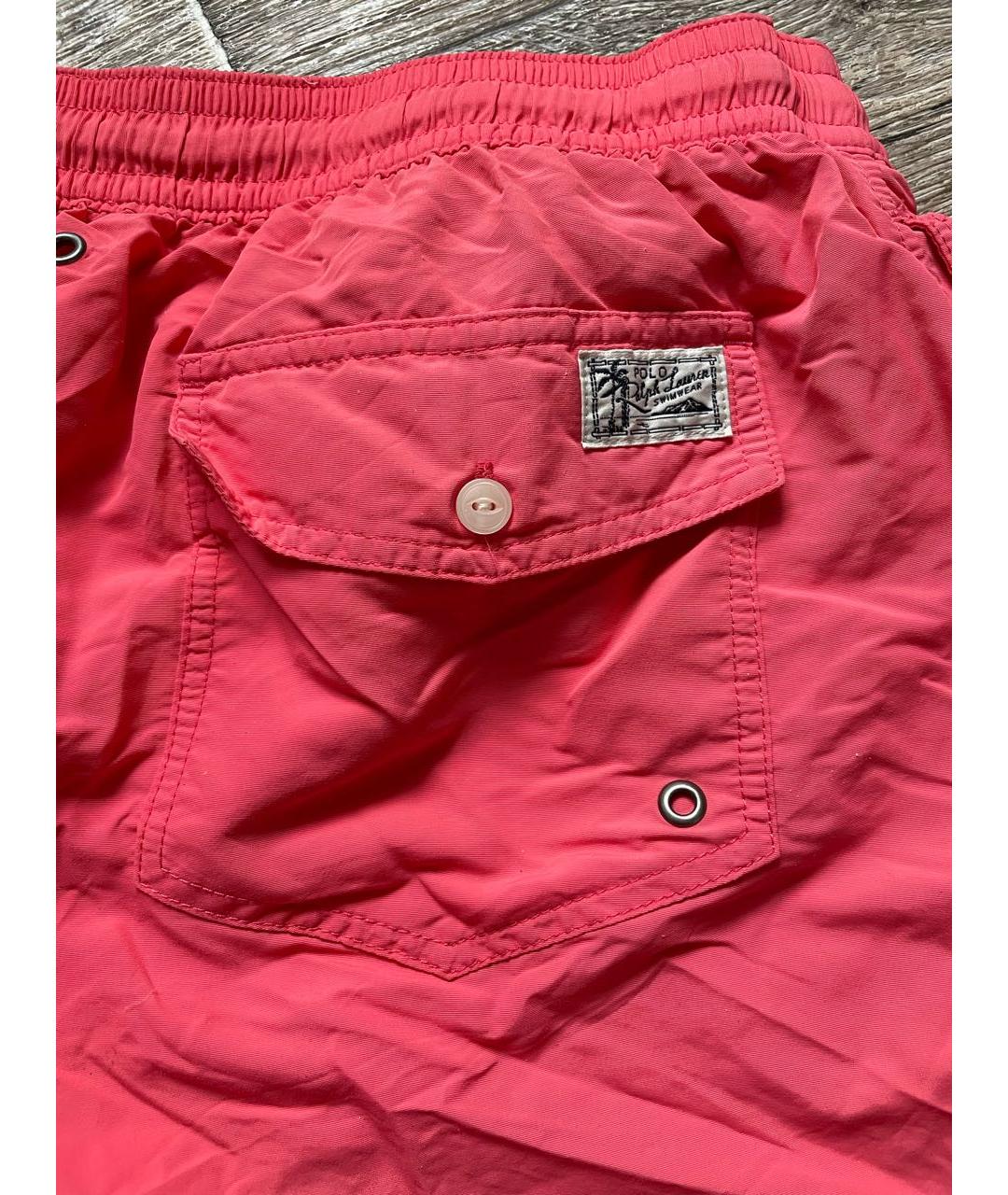 POLO RALPH LAUREN Коралловые полиэстеровые шорты, фото 4