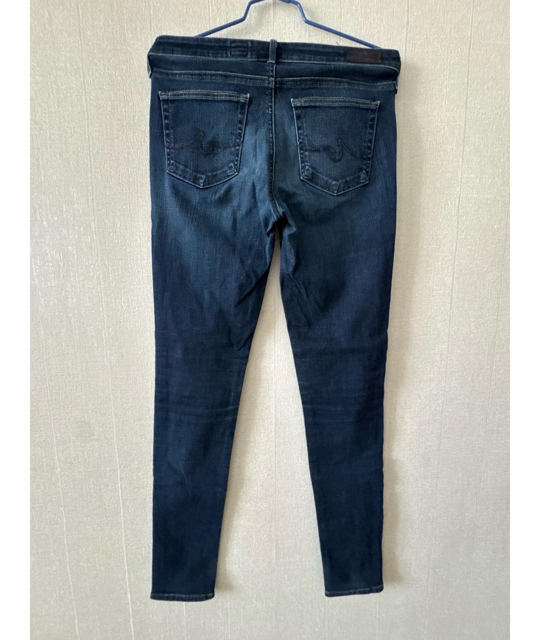 AG JEANS Темно-синие хлопко-эластановые джинсы слим, фото 2