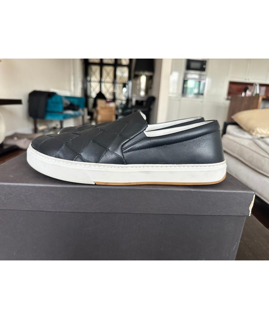 BOTTEGA VENETA Черные кожаные слипоны, фото 6