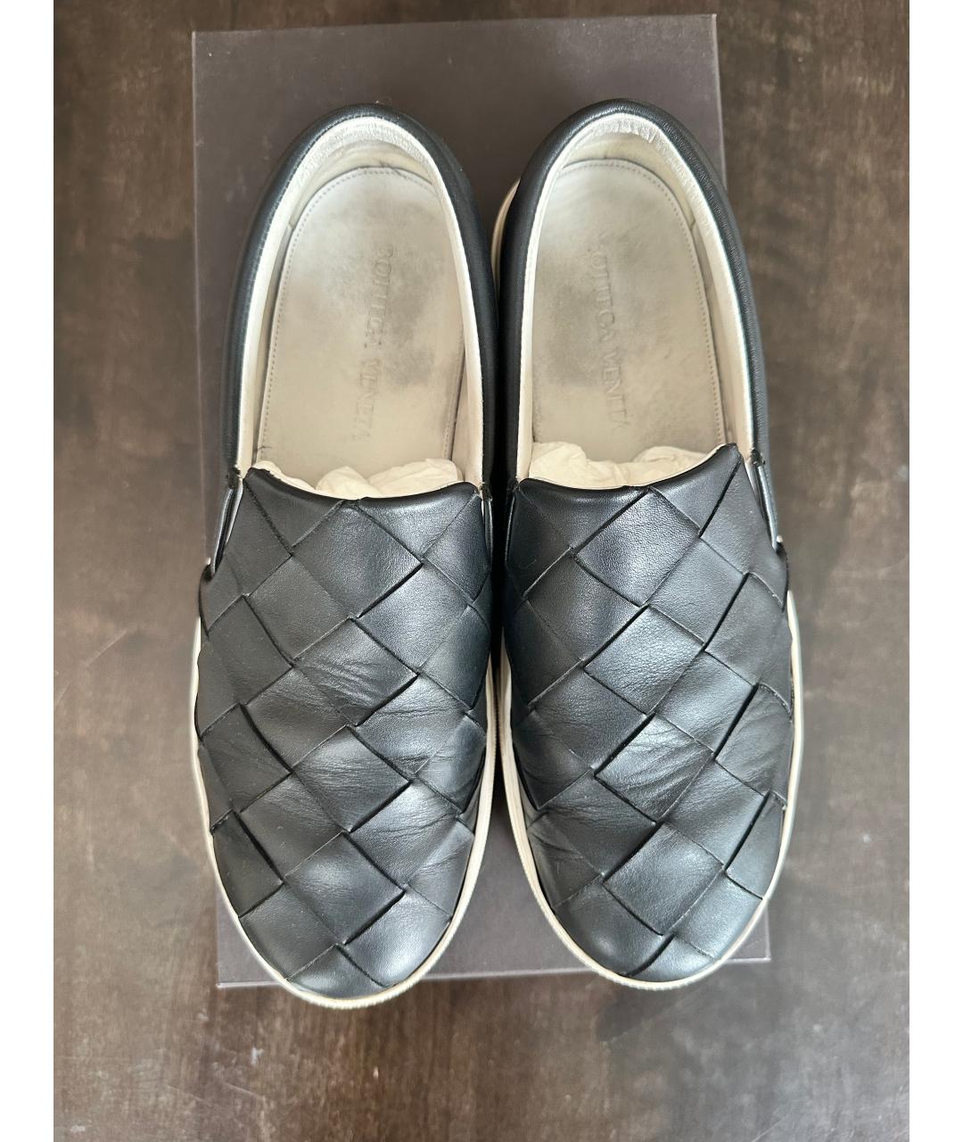 BOTTEGA VENETA Черные кожаные слипоны, фото 3