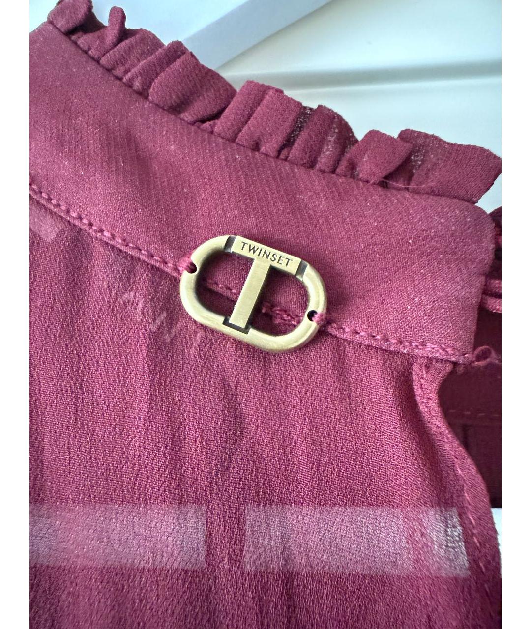 TWIN-SET Бордовый вискозный комбинезон, фото 4