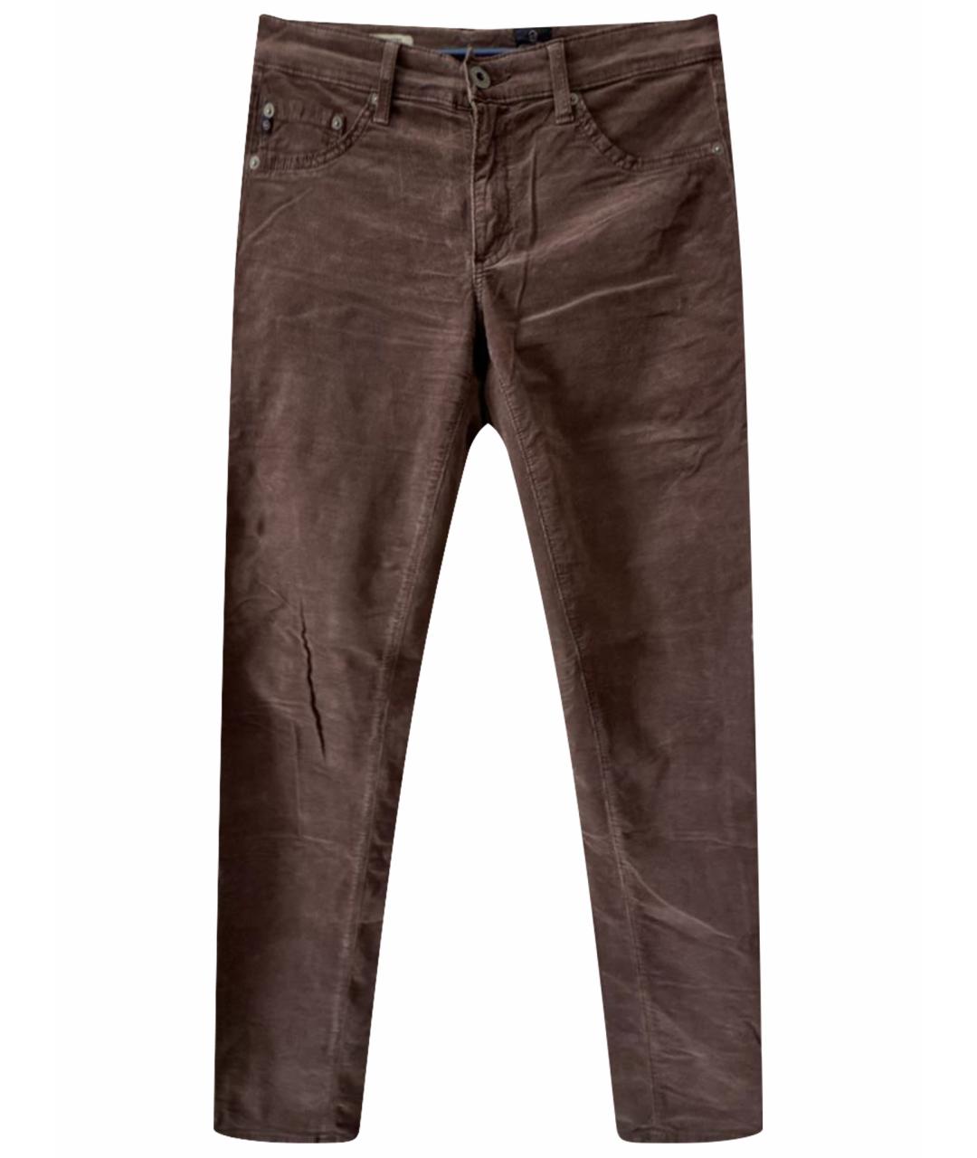 AG JEANS Коричневые хлопко-эластановые джинсы слим, фото 1
