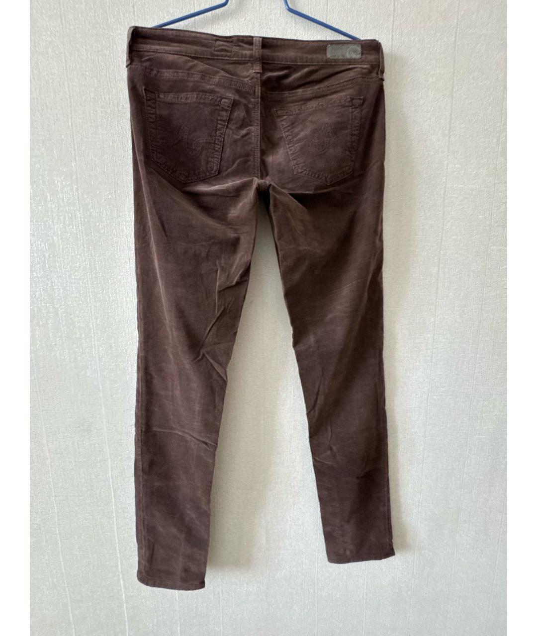 AG JEANS Коричневые хлопко-эластановые джинсы слим, фото 2