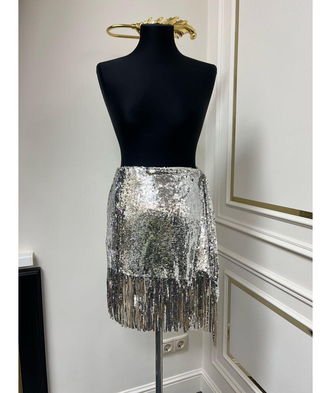 PINKO Серебряная юбка мини, фото 2