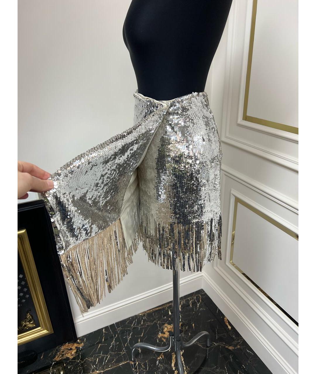 PINKO Серебряная юбка мини, фото 3