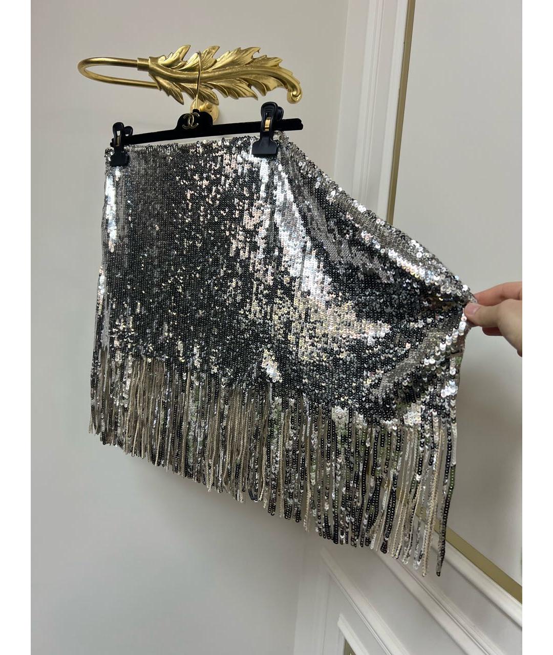 PINKO Серебряная юбка мини, фото 6