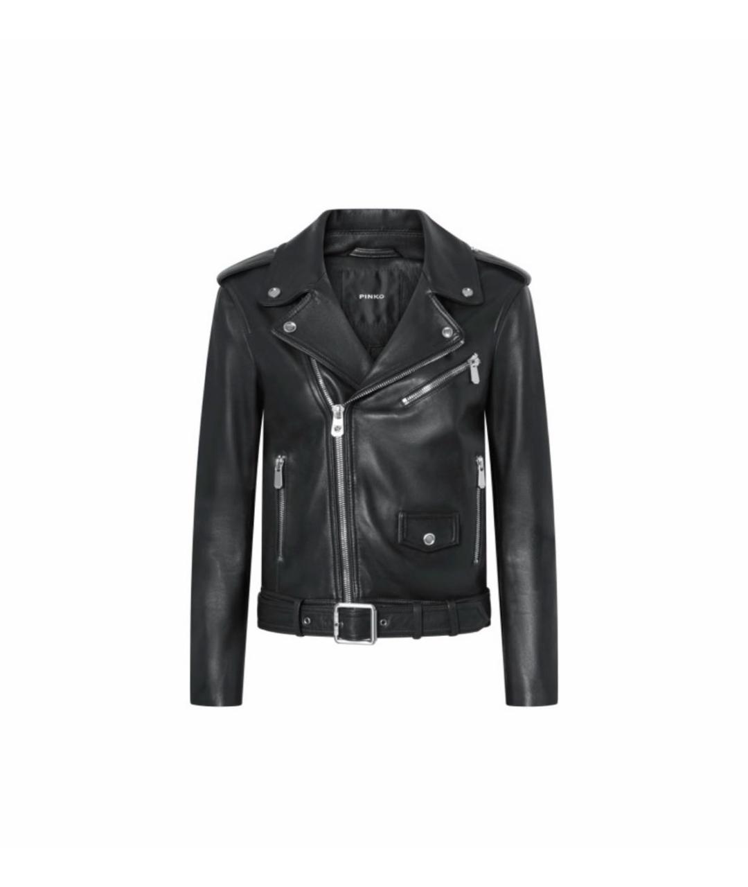 PINKO Черная кожаная куртка, фото 9