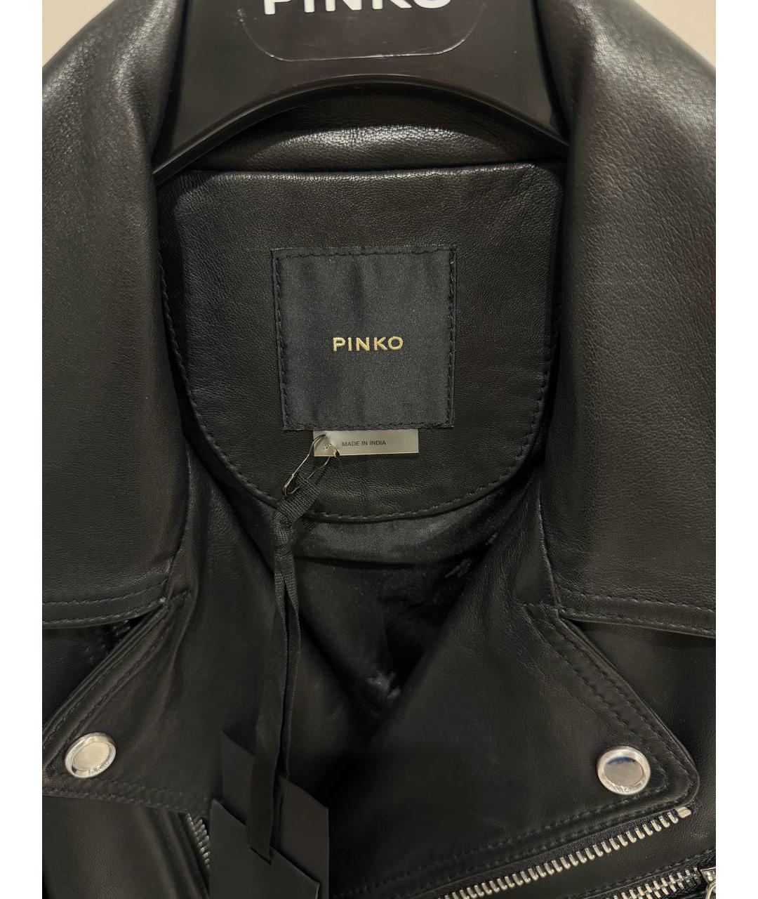 PINKO Черная кожаная куртка, фото 3