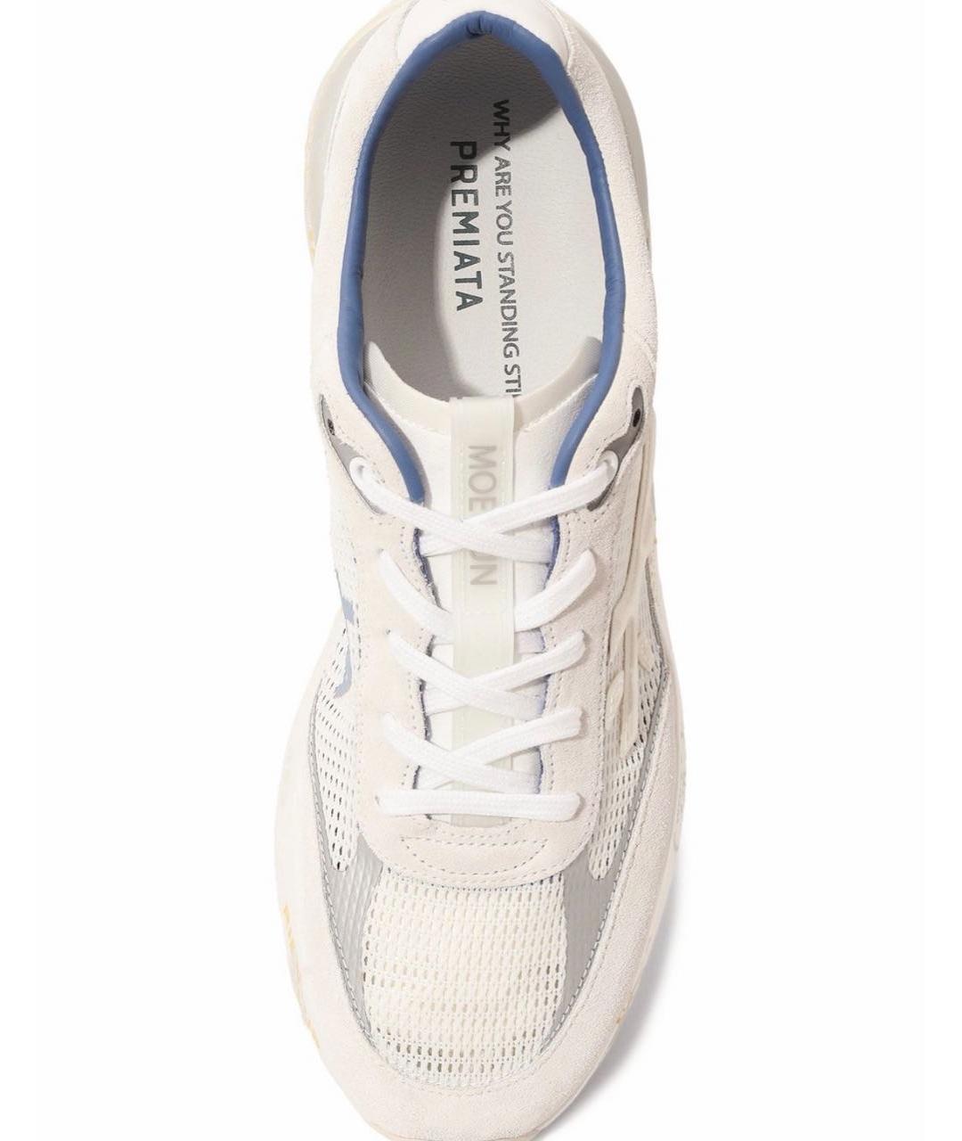 PREMIATA Бежевые кожаные низкие кроссовки / кеды, фото 2