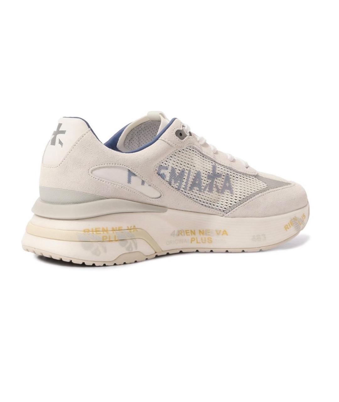 PREMIATA Бежевые кожаные низкие кроссовки / кеды, фото 4