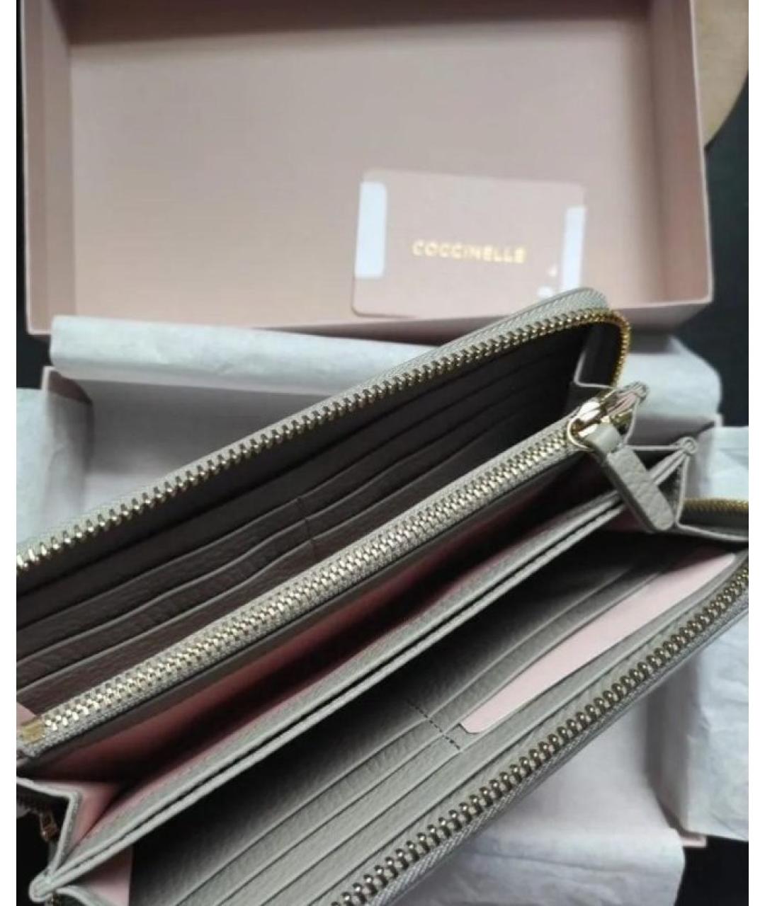 COCCINELLE Серый кожаный кошелек, фото 3