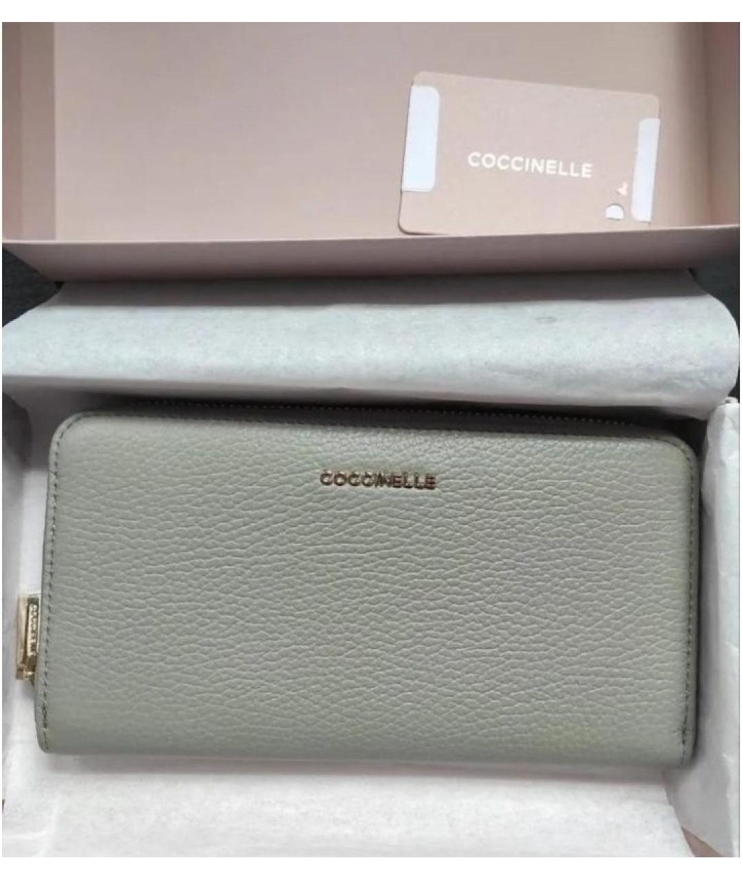COCCINELLE Серый кожаный кошелек, фото 2