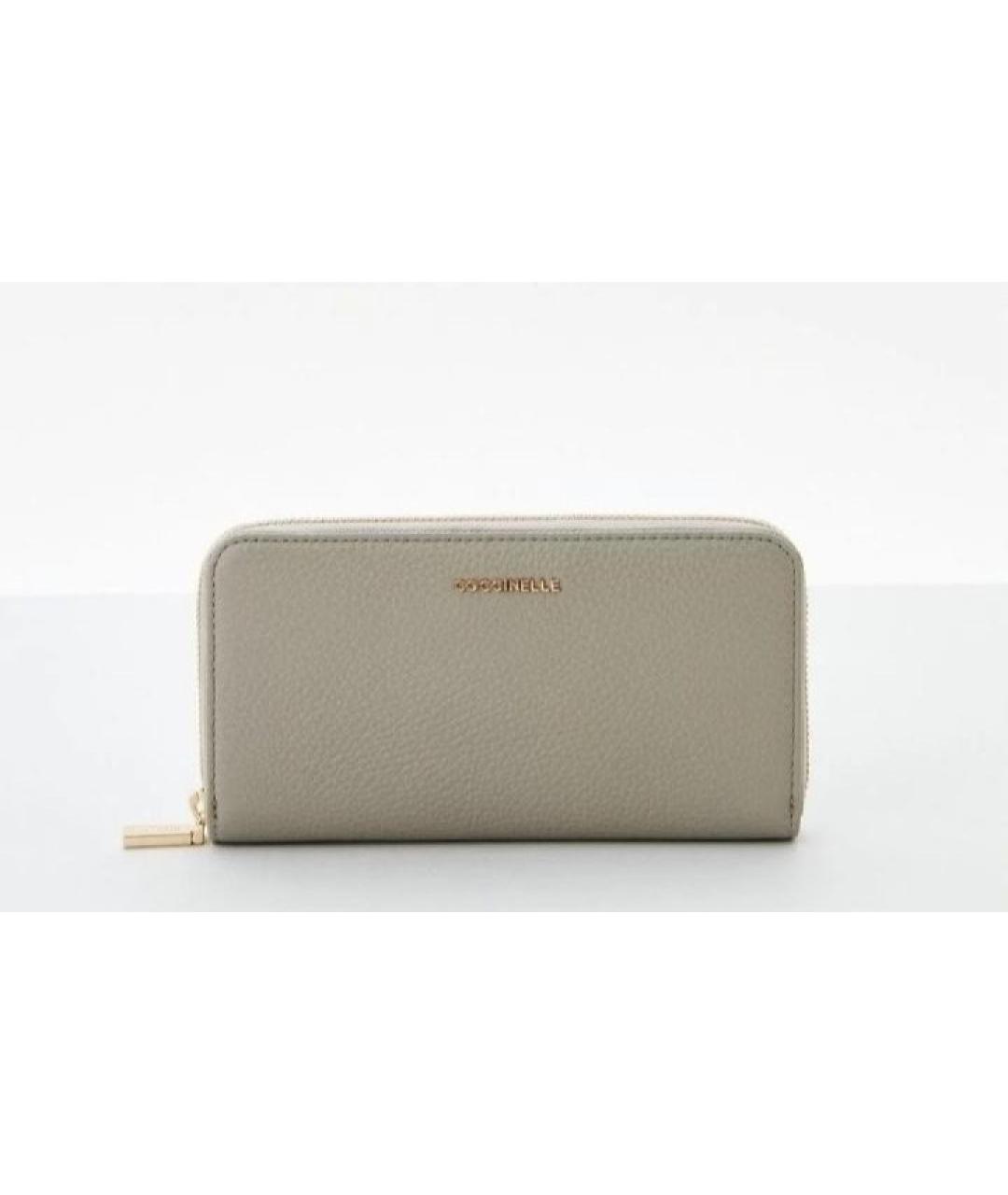 COCCINELLE Серый кожаный кошелек, фото 6