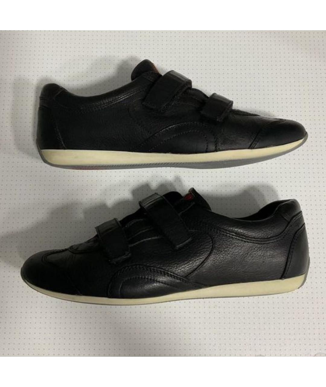 PRADA Черные кожаные кроссовки, фото 8