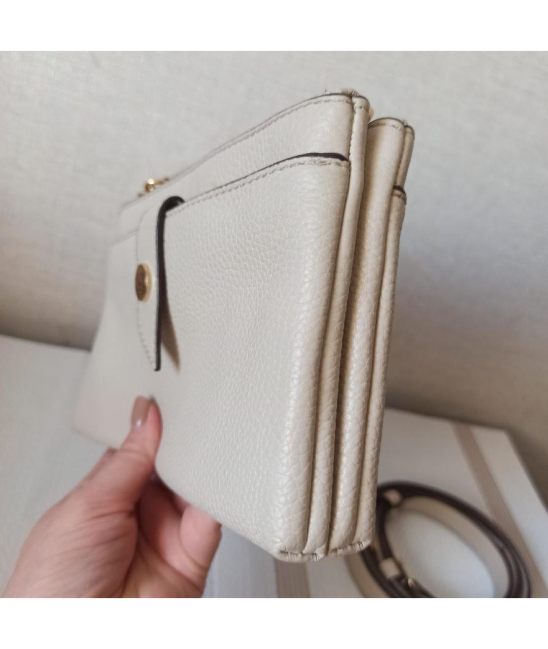 MICHAEL KORS Бежевая кожаная сумка через плечо, фото 2