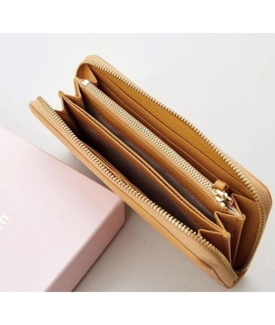 COCCINELLE Горчичный кожаный кошелек, фото 3