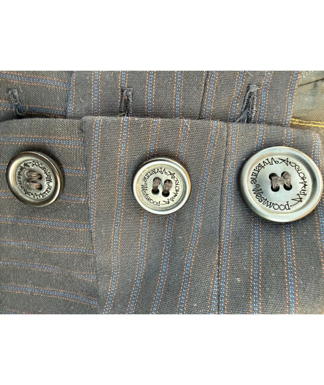 VIVIENNE WESTWOOD Синие полиэстеровые прямые брюки, фото 4