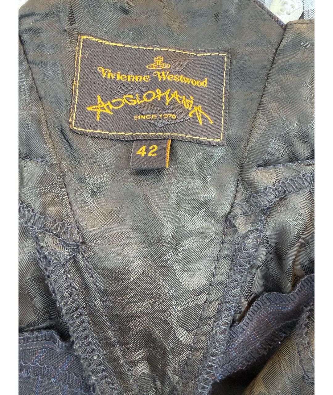 VIVIENNE WESTWOOD Синие полиэстеровые прямые брюки, фото 3