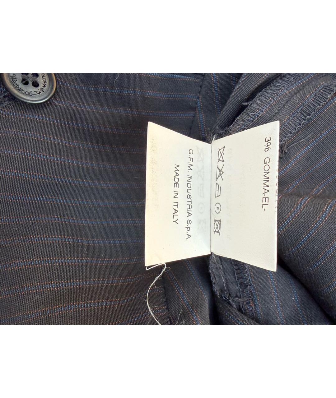 VIVIENNE WESTWOOD Синие полиэстеровые прямые брюки, фото 5