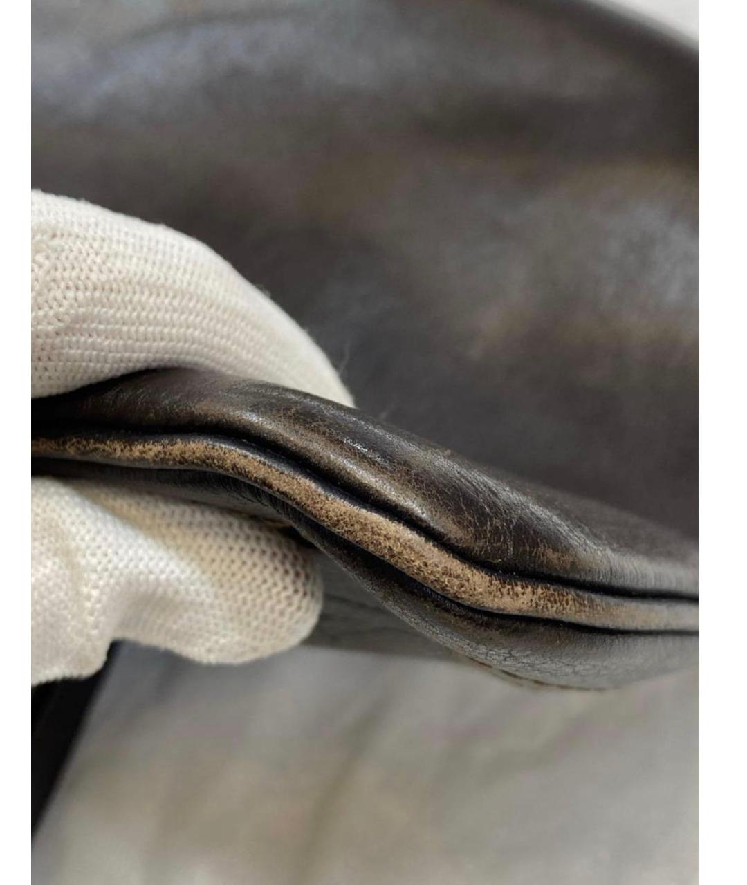 LOUIS VUITTON Коричневая кожаная сумка на плечо, фото 5