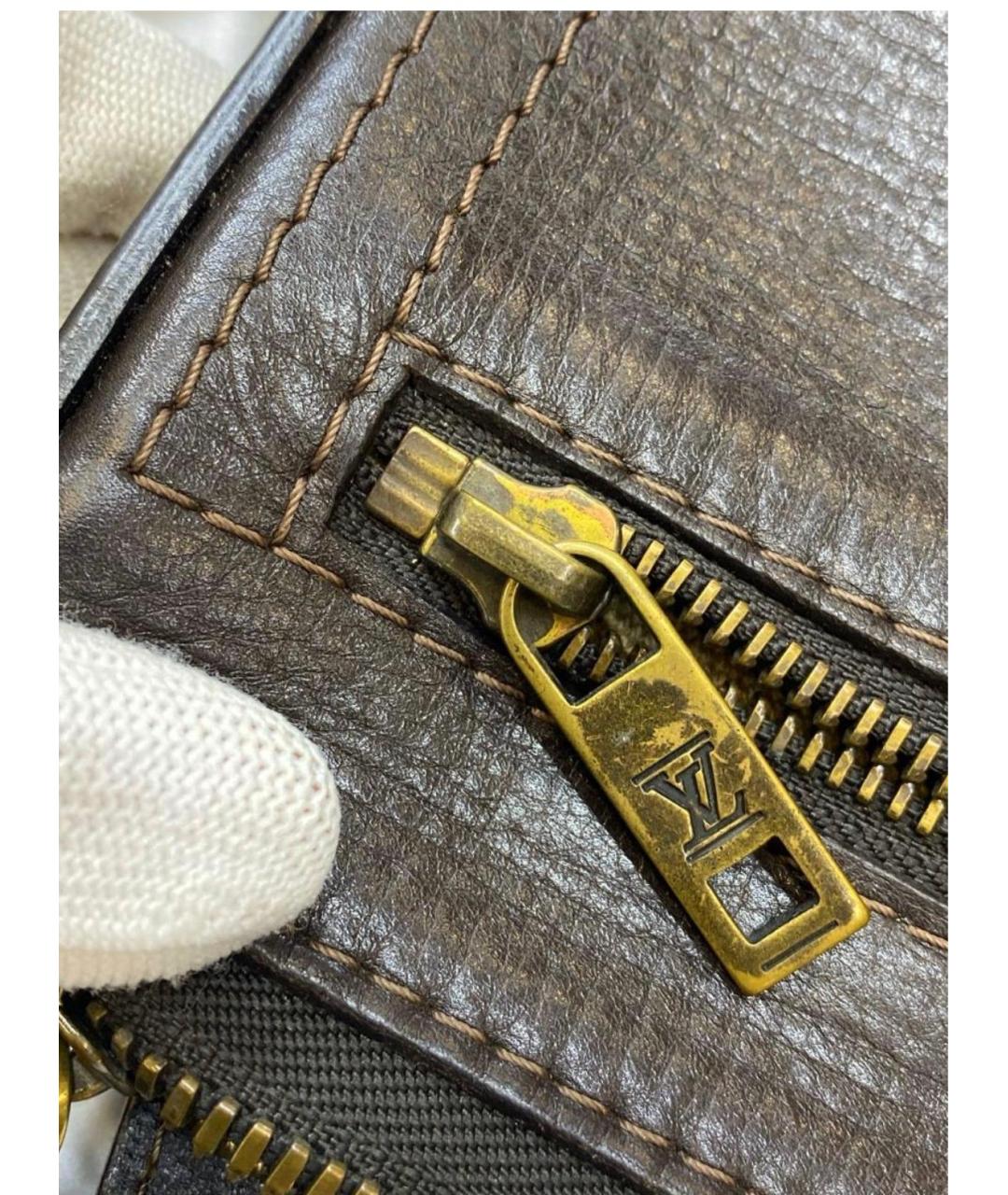 LOUIS VUITTON Коричневая кожаная сумка на плечо, фото 9