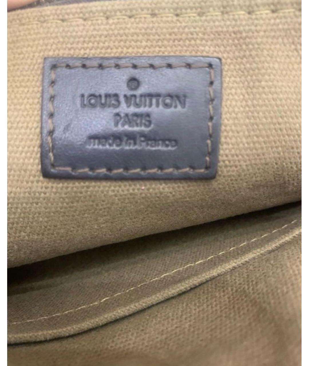 LOUIS VUITTON Коричневая кожаная сумка на плечо, фото 4