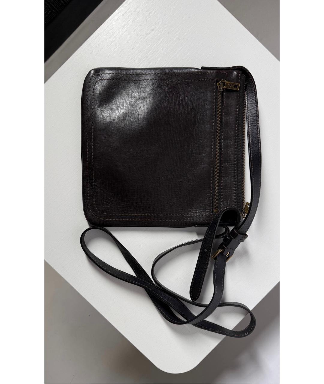 LOUIS VUITTON Коричневая кожаная сумка на плечо, фото 8