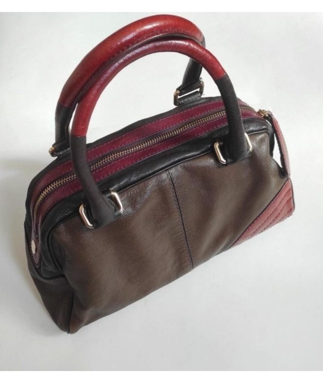 ETRO Хаки кожаная сумка с короткими ручками, фото 3