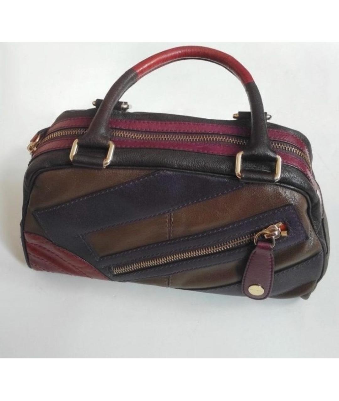 ETRO Хаки кожаная сумка с короткими ручками, фото 2