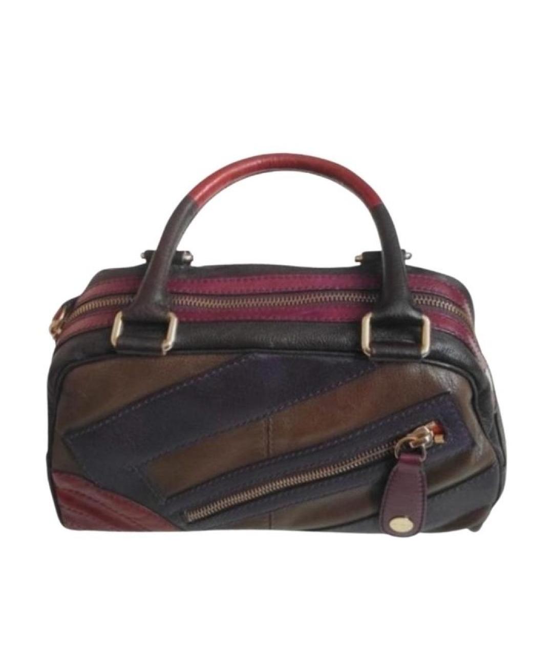 ETRO Хаки кожаная сумка с короткими ручками, фото 10