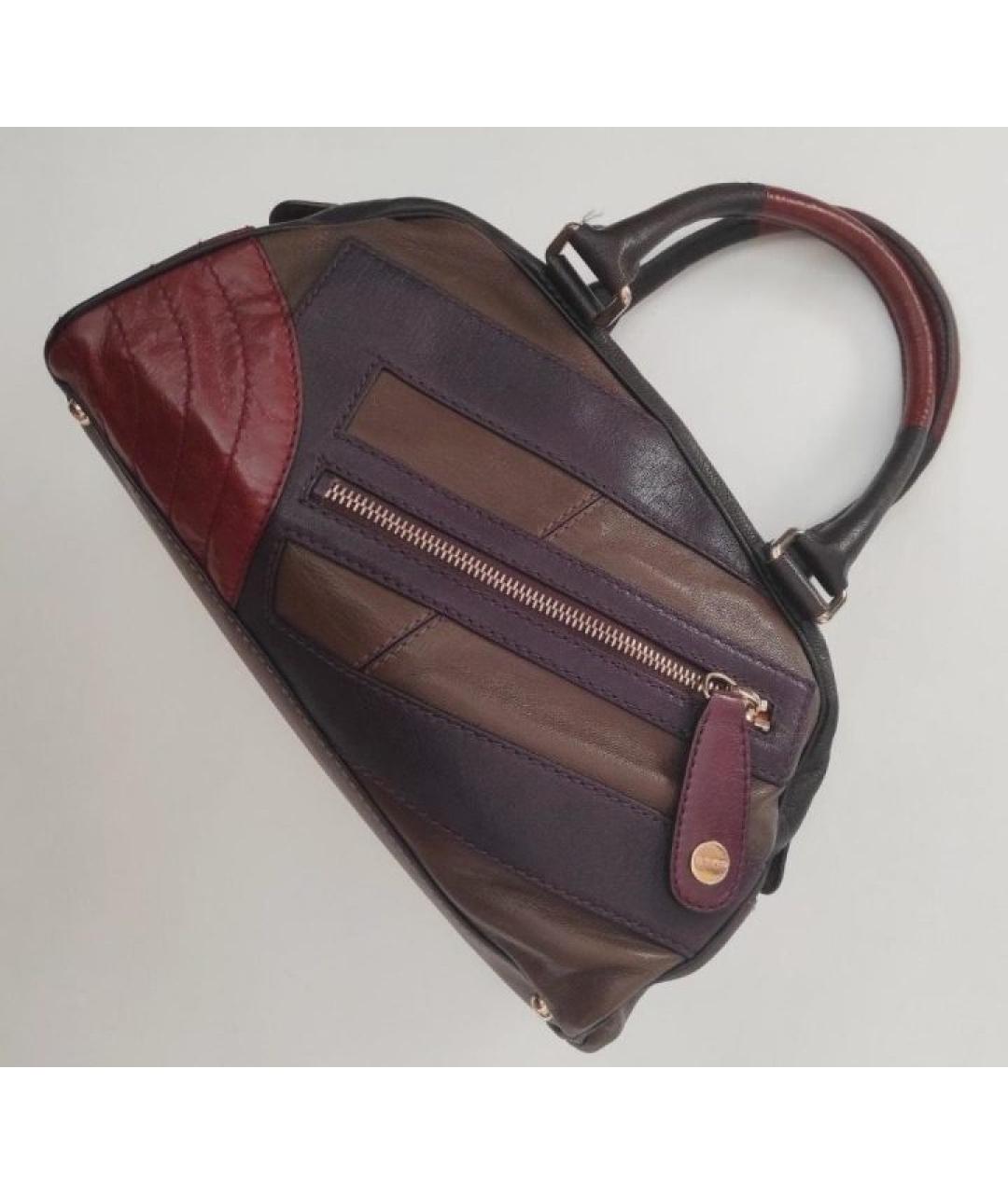 ETRO Хаки кожаная сумка с короткими ручками, фото 8