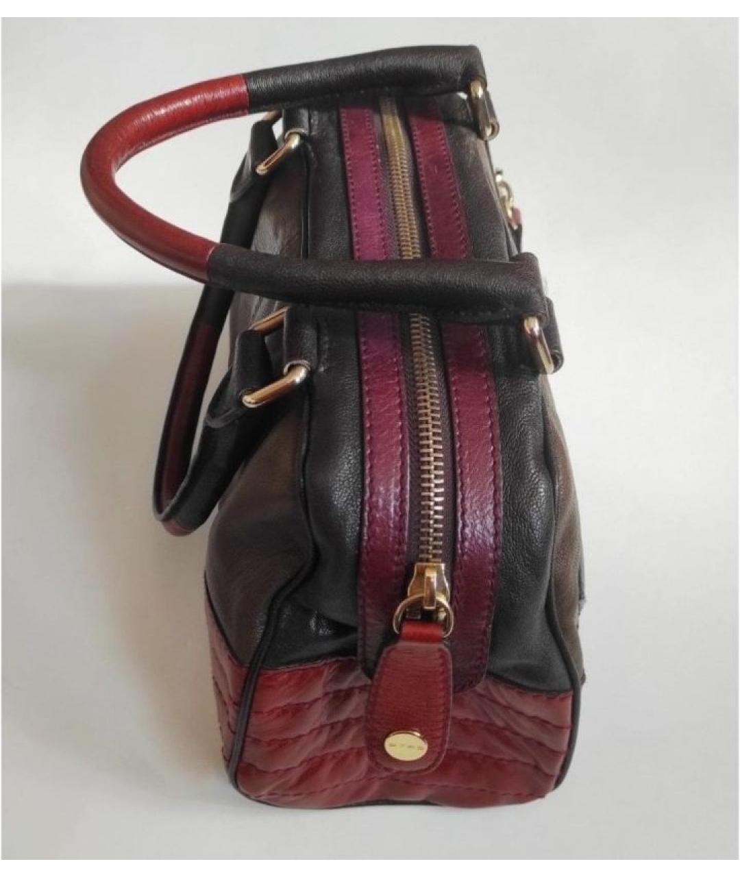 ETRO Хаки кожаная сумка с короткими ручками, фото 6