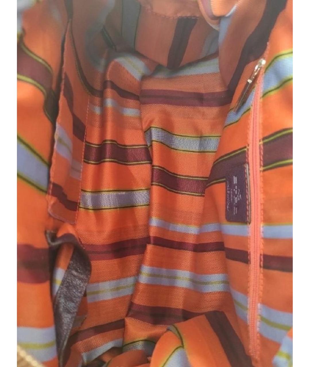 ETRO Хаки кожаная сумка с короткими ручками, фото 4