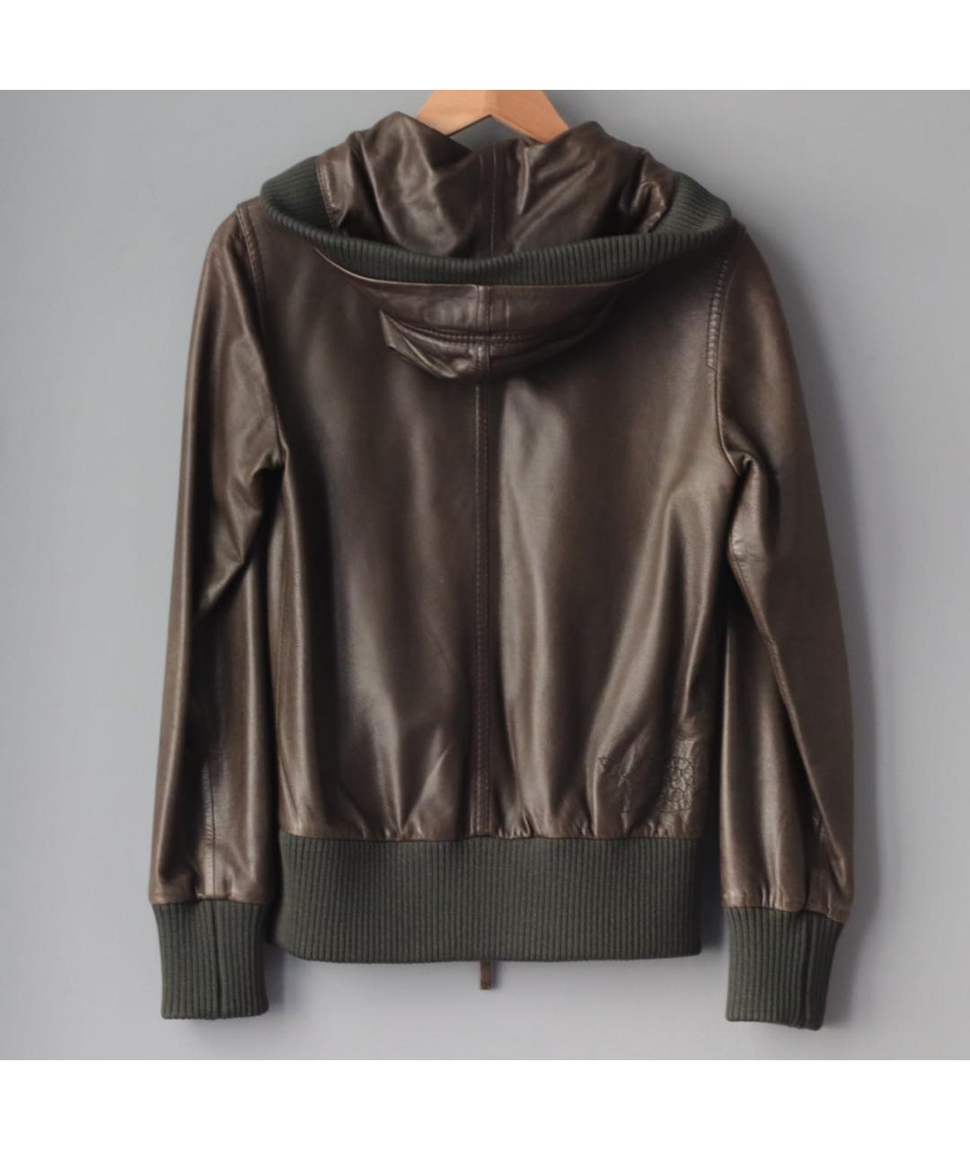 YOHJI YAMAMOTO Хаки кожаная куртка, фото 2