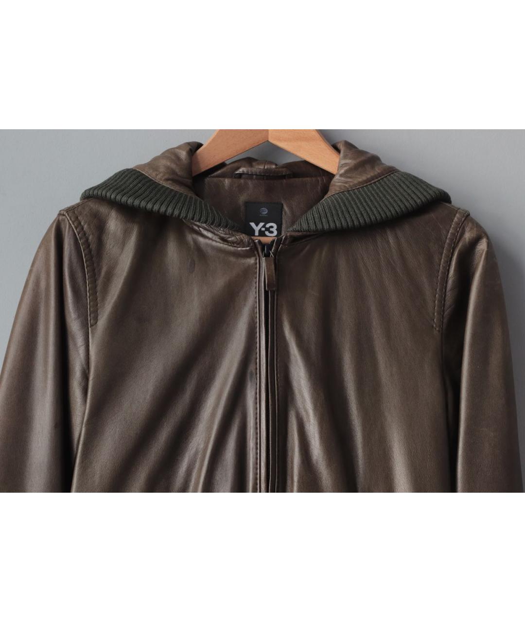 YOHJI YAMAMOTO Хаки кожаная куртка, фото 4