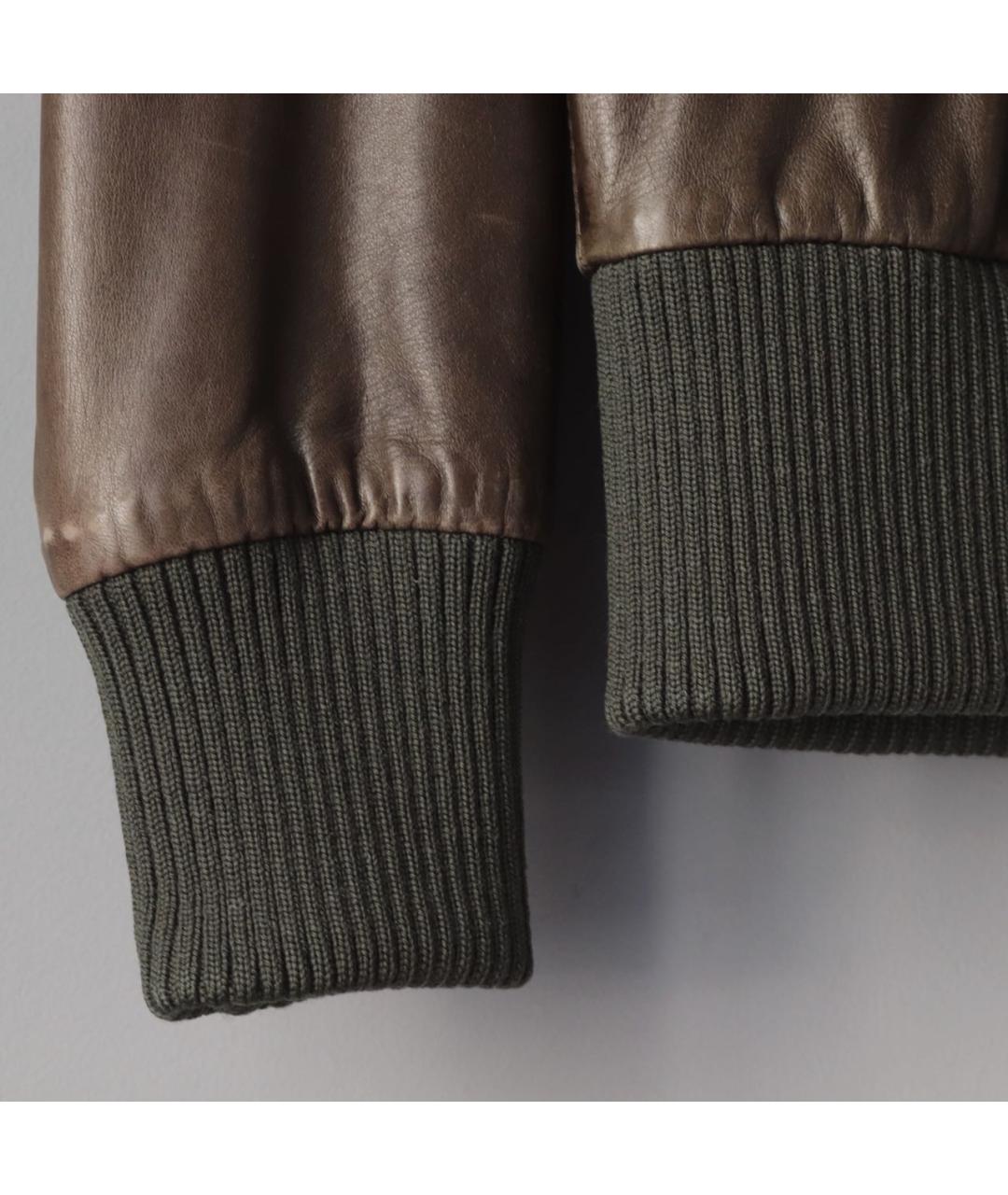 YOHJI YAMAMOTO Хаки кожаная куртка, фото 6