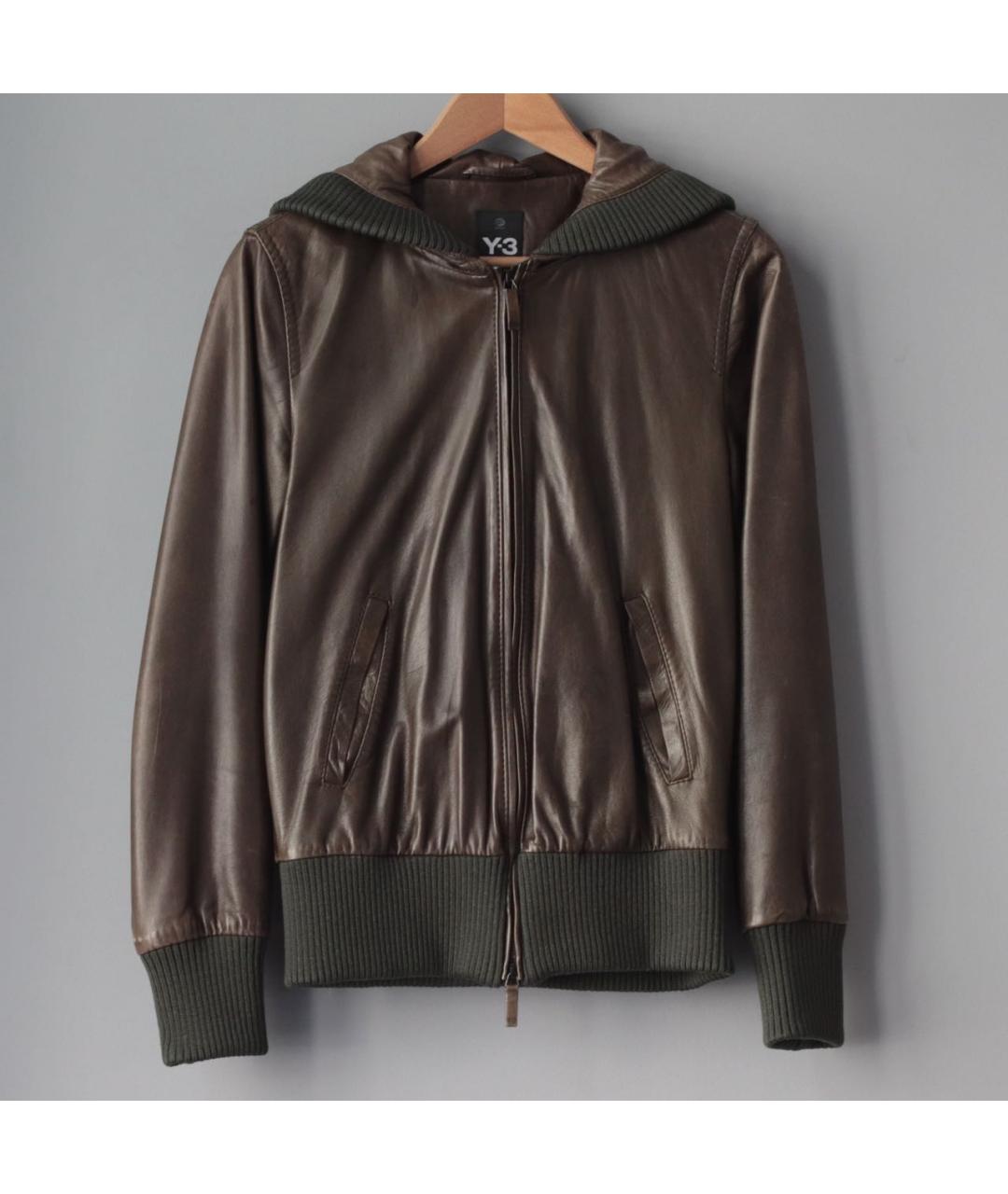 YOHJI YAMAMOTO Хаки кожаная куртка, фото 9